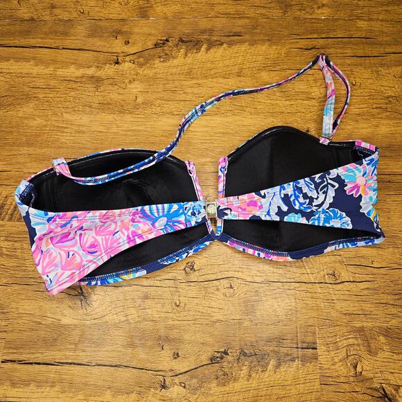 Lilly Pultizer High Tide Navy Turtle Amazement 2 piece bikini swim suit sz 14 - Picture 4 of 8